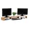 Mind Reader Dual Monitor Stand, Laptop Riser, Desktop Organizer, Office, MDF, Brown